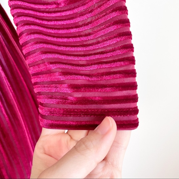 Copper Key Berry Velvet Stripe Dress - Picture 5 of 11